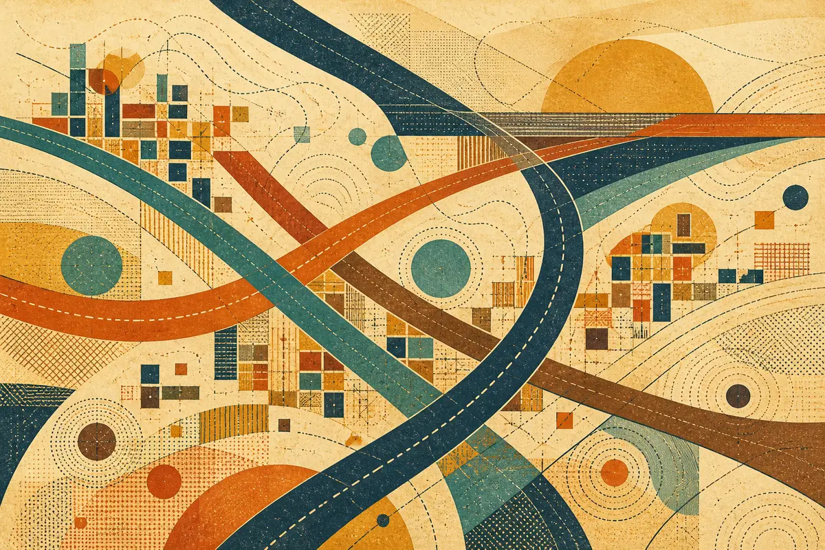 Abstract illustrated map composition for Prattville, United States