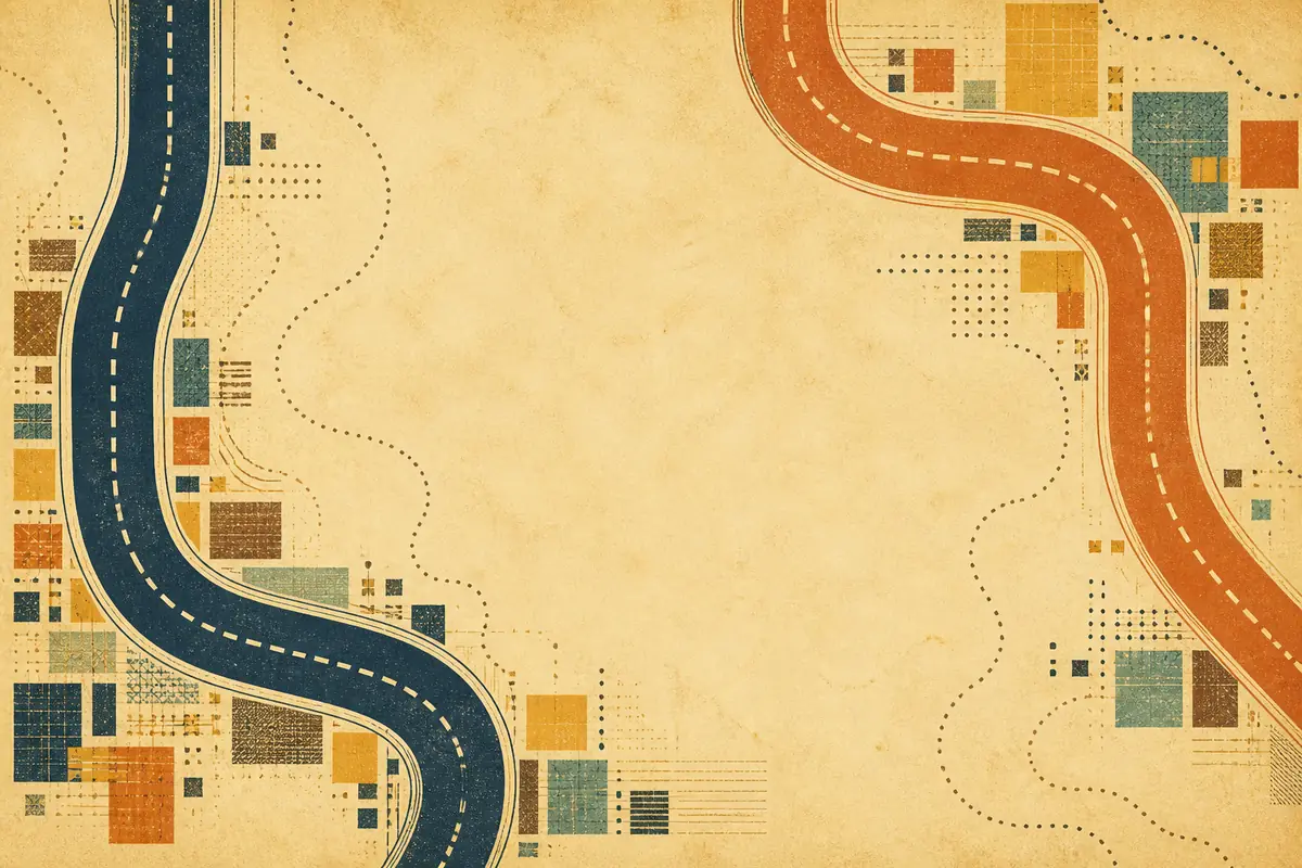 Abstract illustrated map composition for Prescott, United States