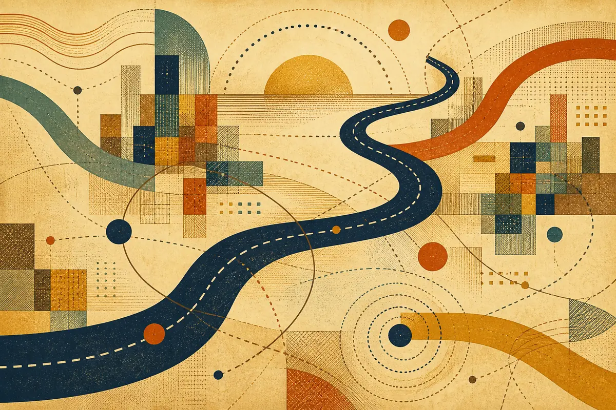 Abstract illustrated map composition for Princeton, United States