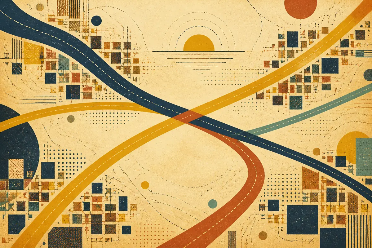 Abstract illustrated map composition for Princeton, United States