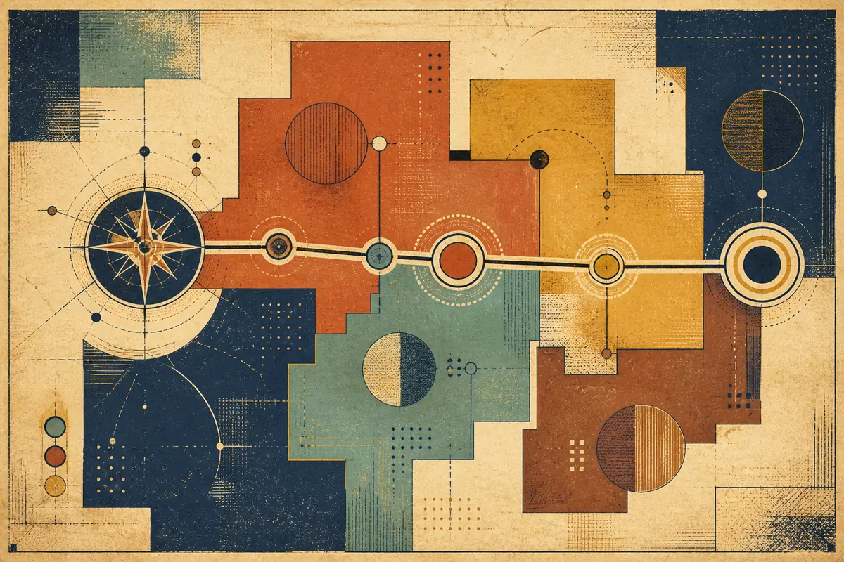 Abstract illustrated map composition for Prior Lake, United States