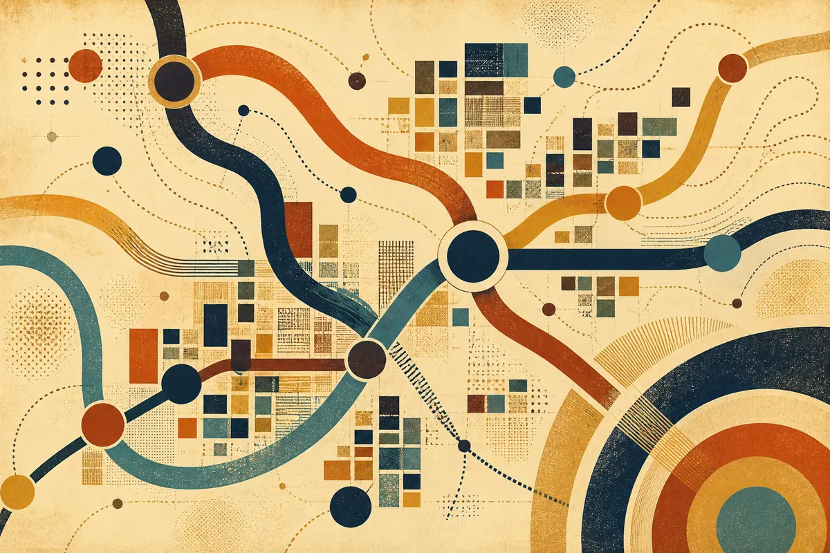 Abstract illustrated map composition for Puyallup, United States