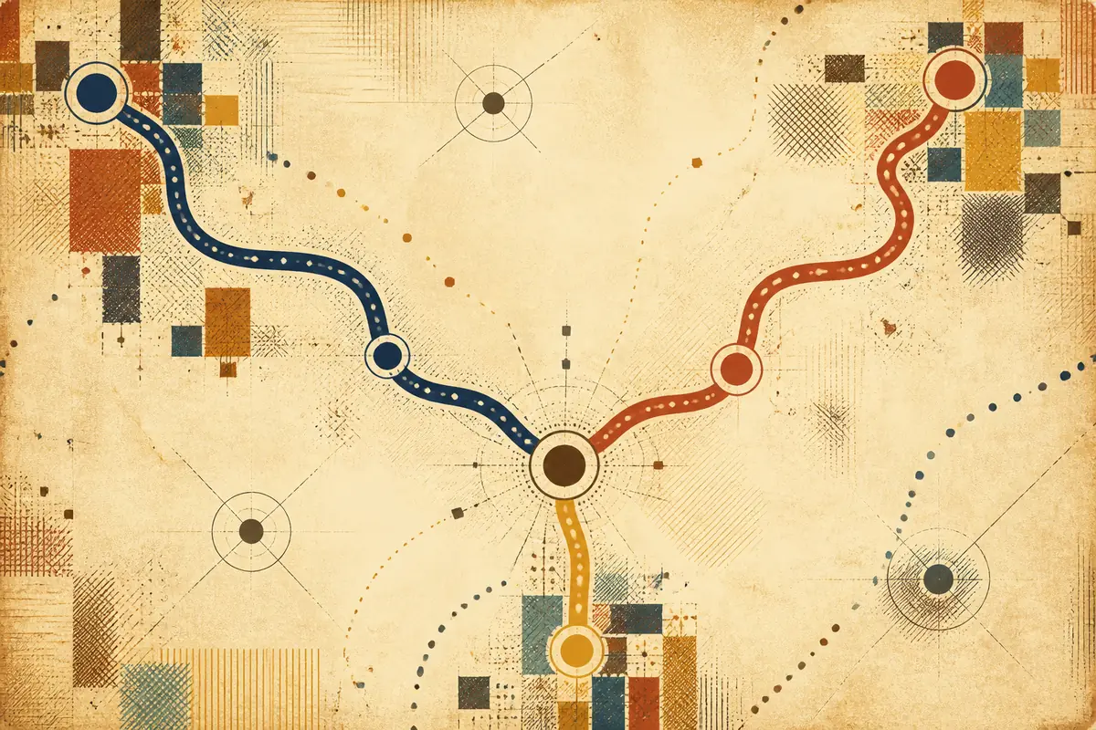 Abstract illustrated map composition for Quincy, United States