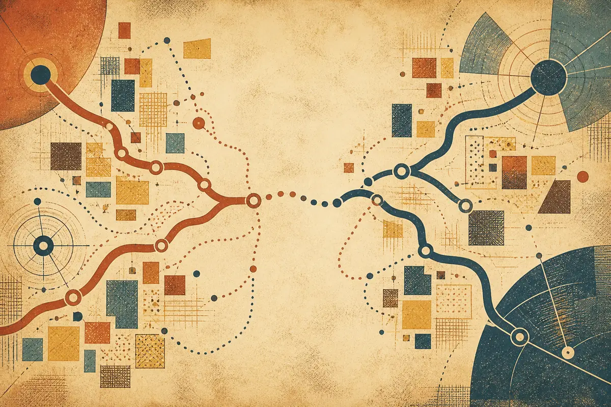Abstract illustrated map composition for Rancho Palos Verdes, United States