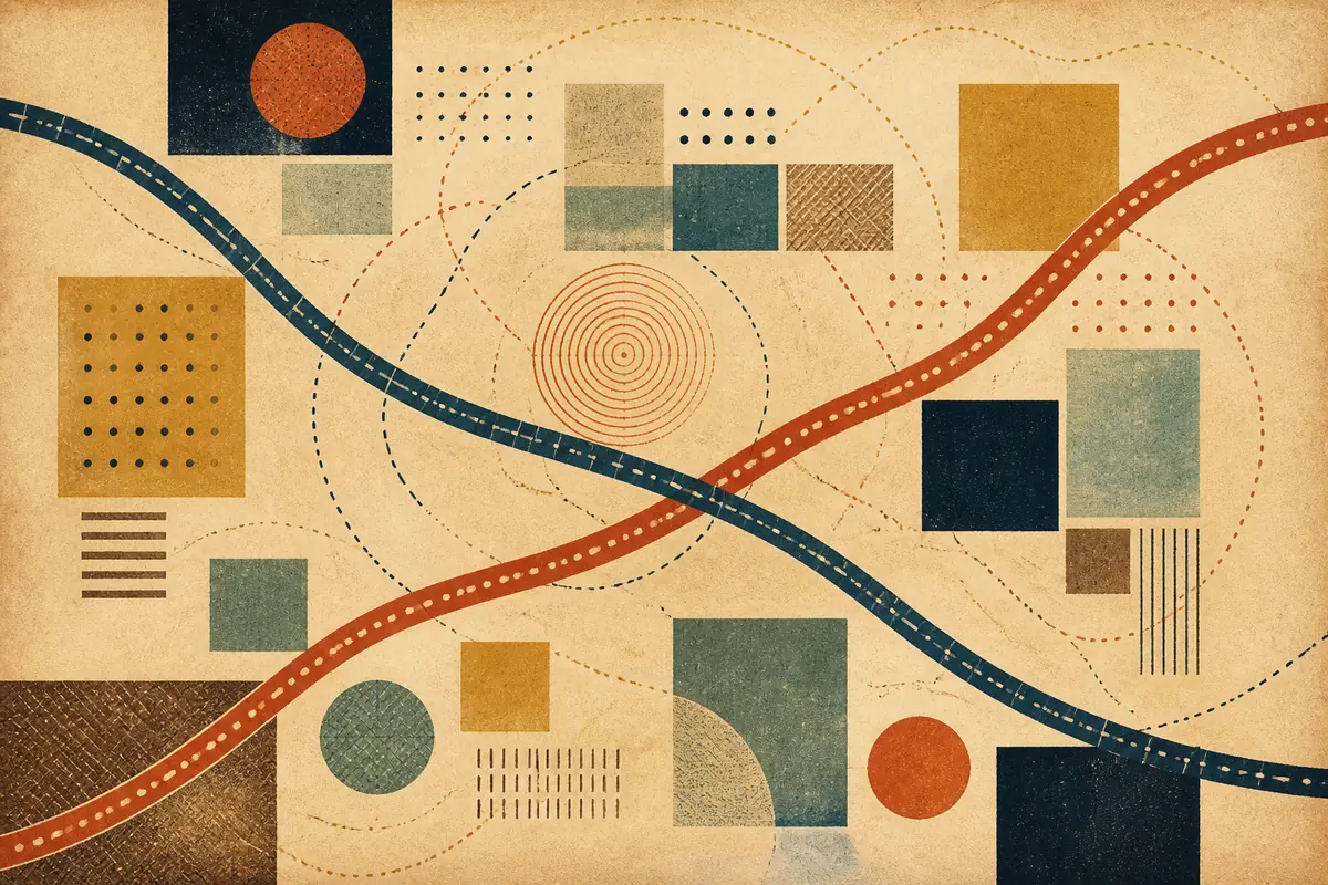 Abstract illustrated map composition for Randallstown, United States