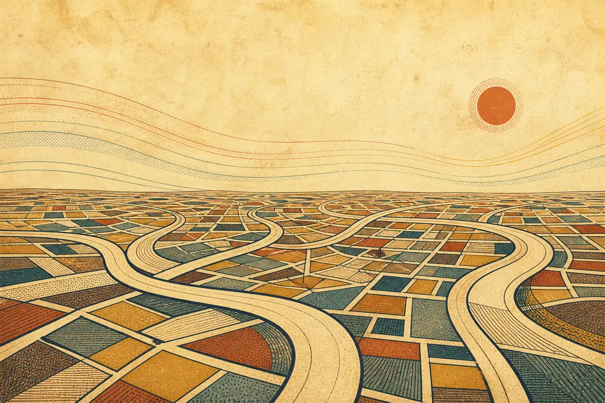 Abstract illustrated map composition for Rapid City, United States