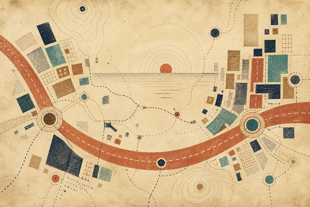Abstract illustrated map composition for Redan, United States