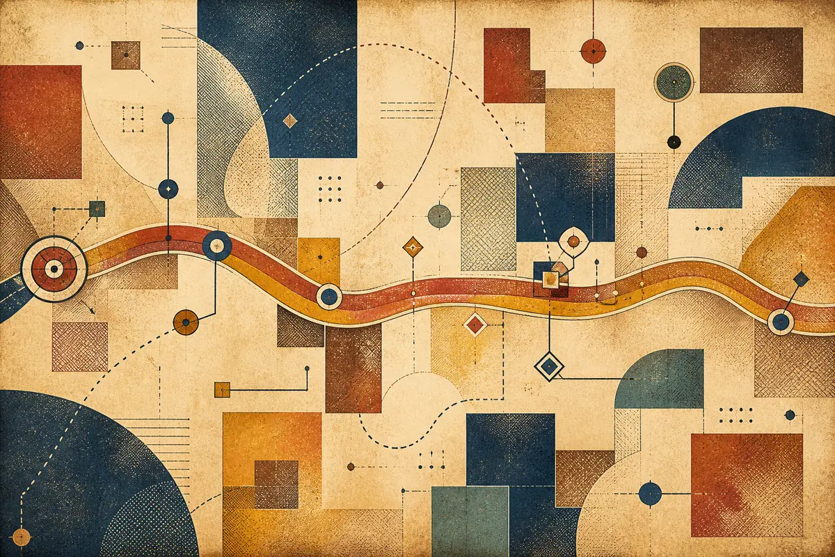 Abstract illustrated map composition for Revere, United States