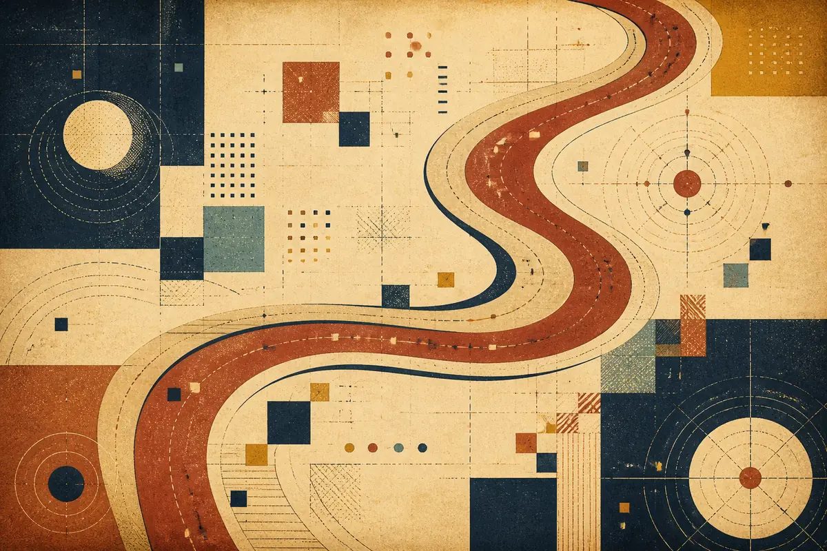 Abstract illustrated map composition for Reynoldsburg, United States
