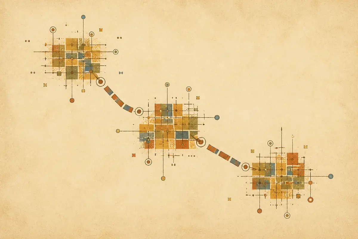 Abstract illustrated map composition for Rialto, United States
