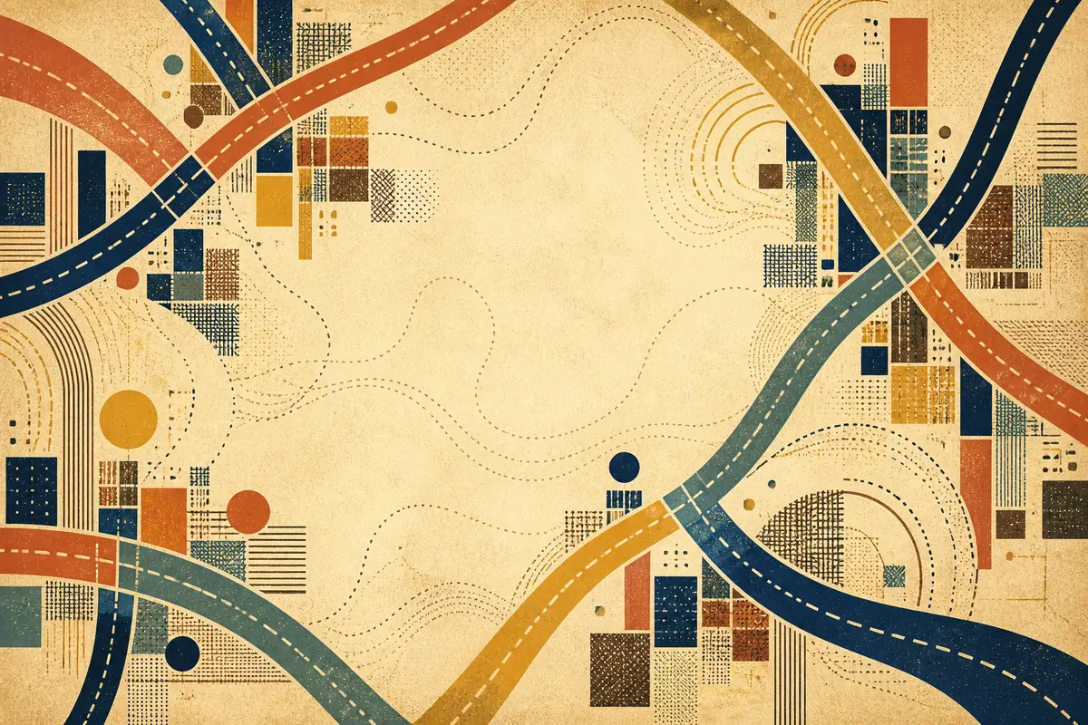 Abstract illustrated map composition for Richfield, United States