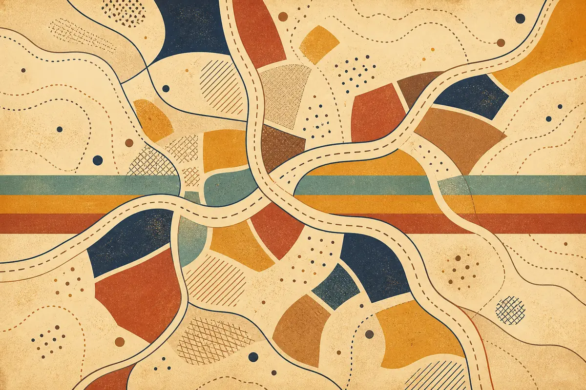 Abstract illustrated map composition for Richmond, United States
