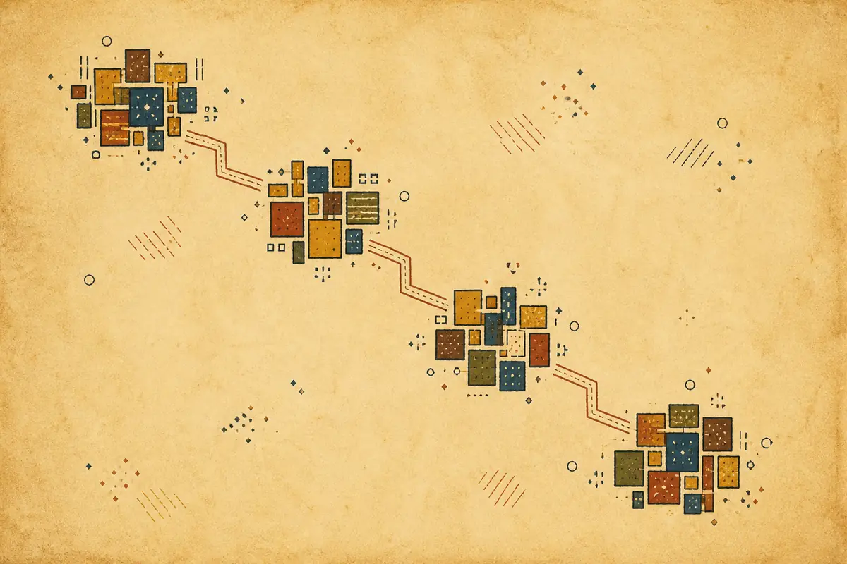 Abstract illustrated map composition for Riverview, United States