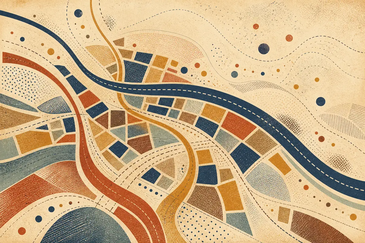 Abstract illustrated map composition for Riviera Beach, United States