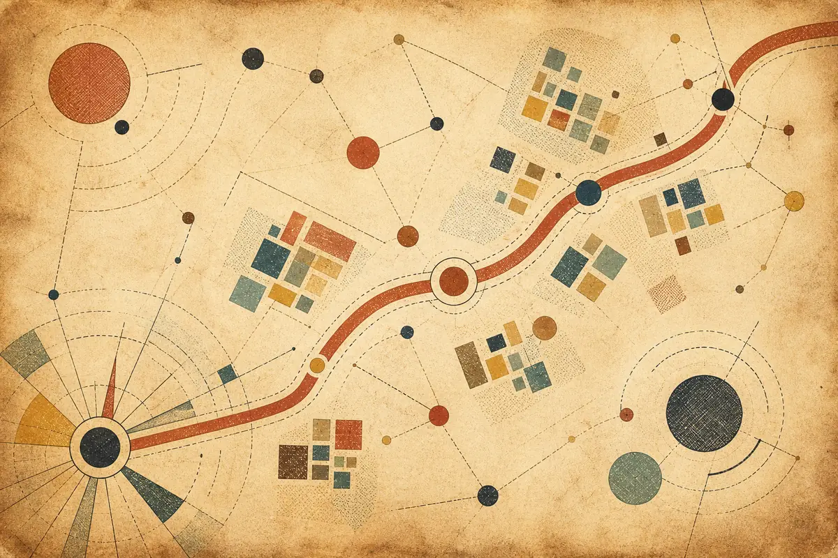 Abstract illustrated map composition for Rock Island, United States