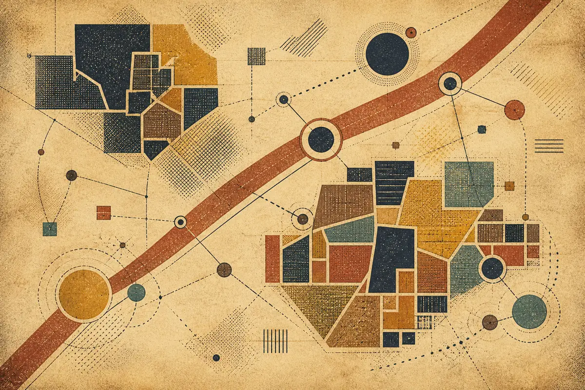 Abstract illustrated map composition for Rockledge, United States