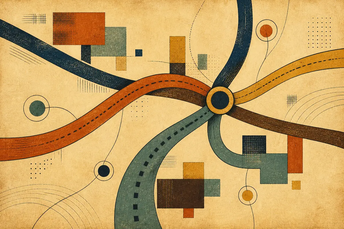 Abstract illustrated map composition for Rockville, United States