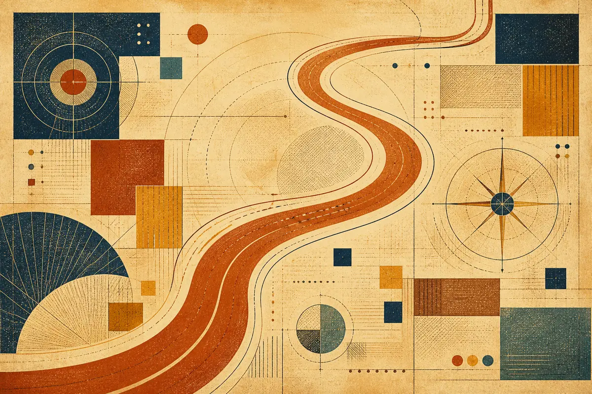 Abstract illustrated map composition for Rockwall, United States