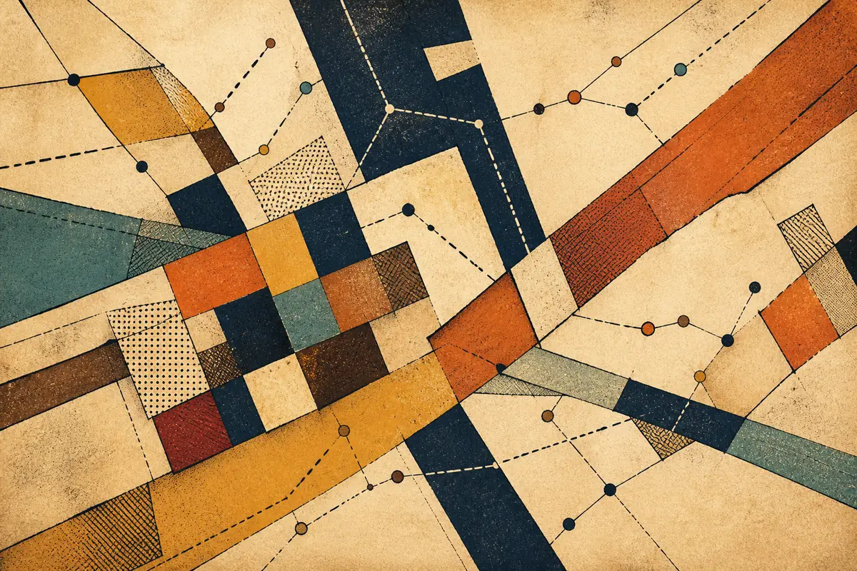 Abstract illustrated map composition for Rocky Mount, United States