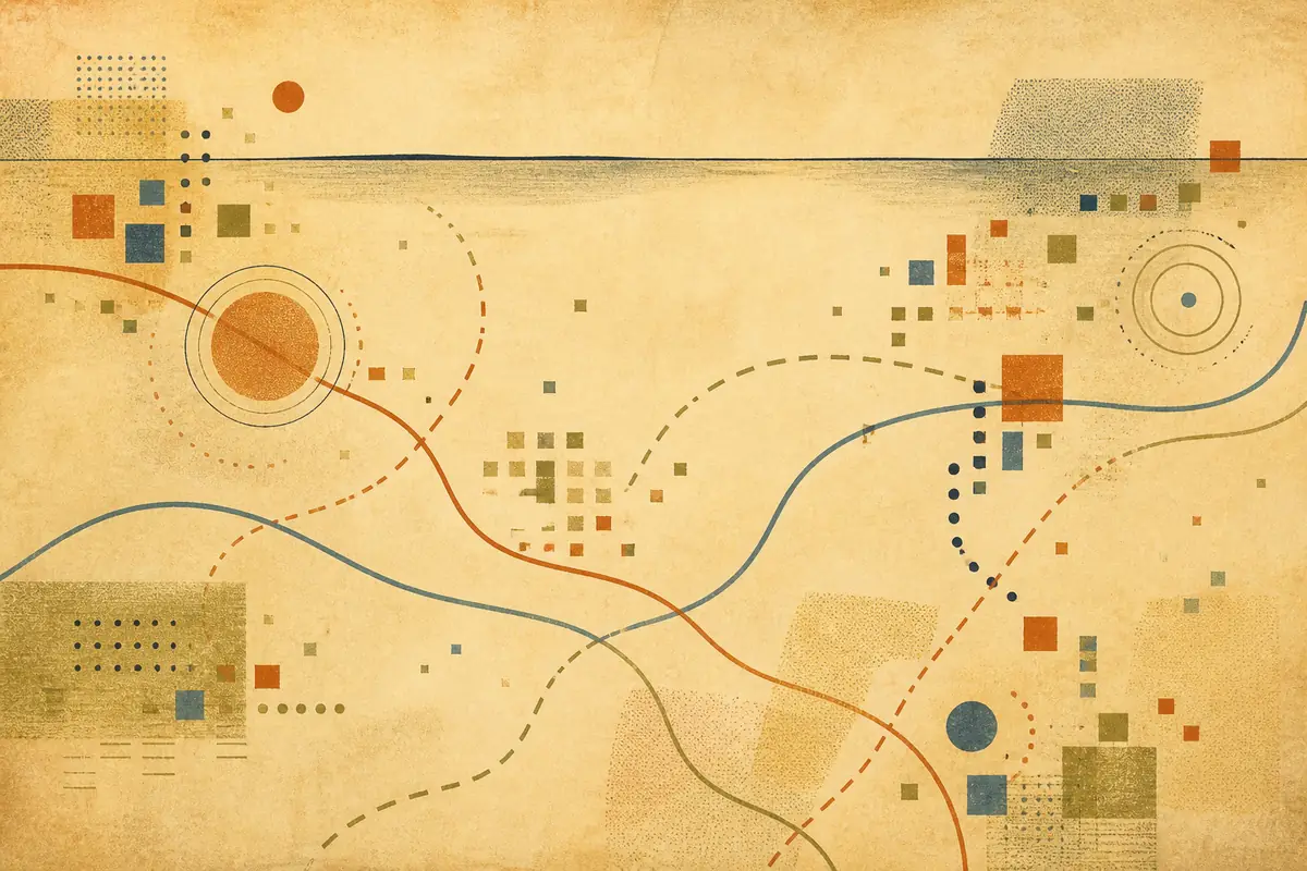 Abstract illustrated map composition for Rogers, United States