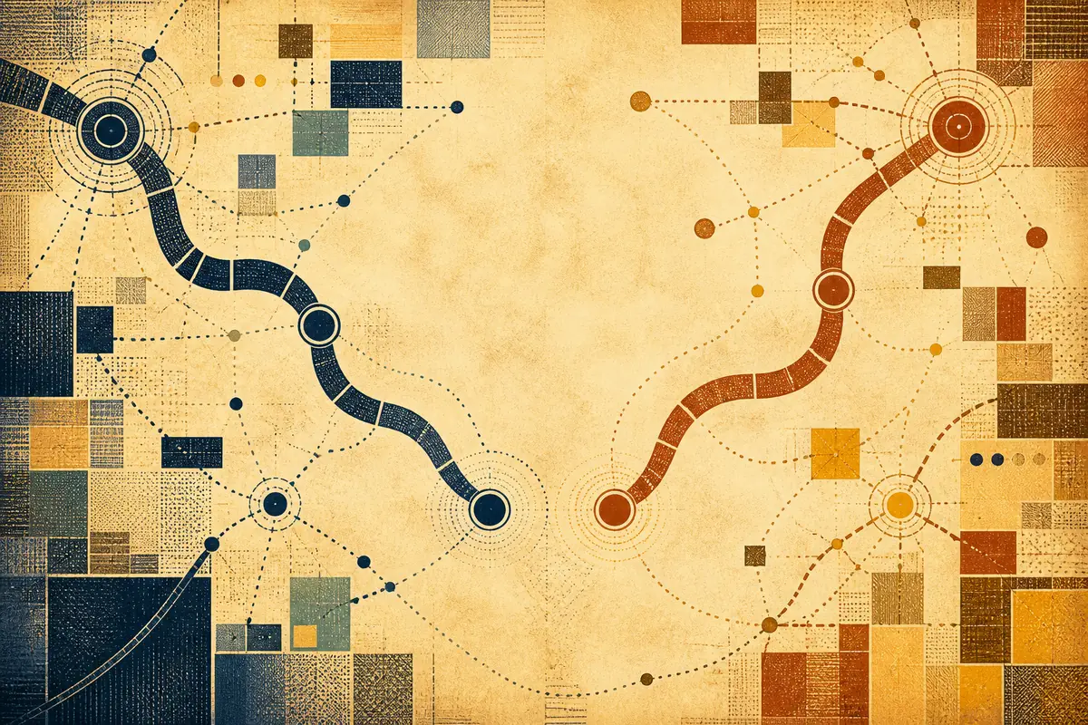 Abstract illustrated map composition for Romeoville, United States