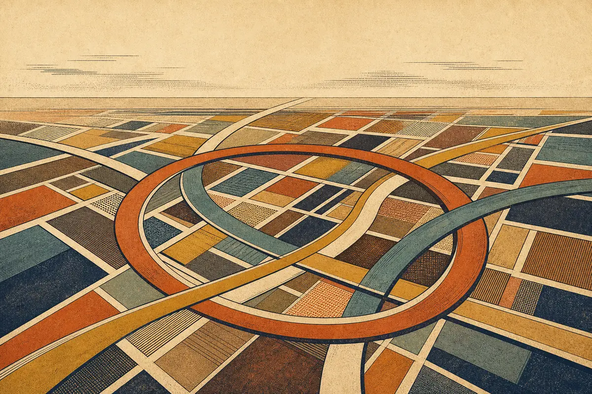 Abstract illustrated map composition for Round Rock, United States