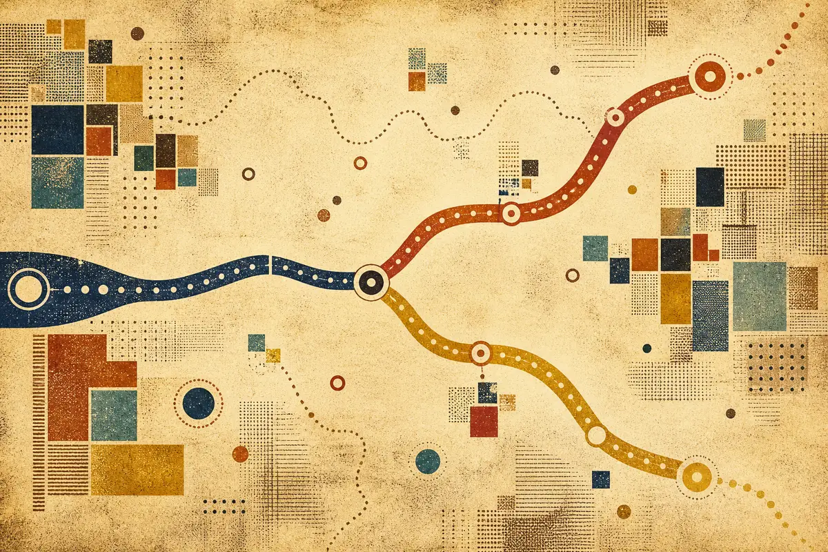 Abstract illustrated map composition for Rowland Heights, United States