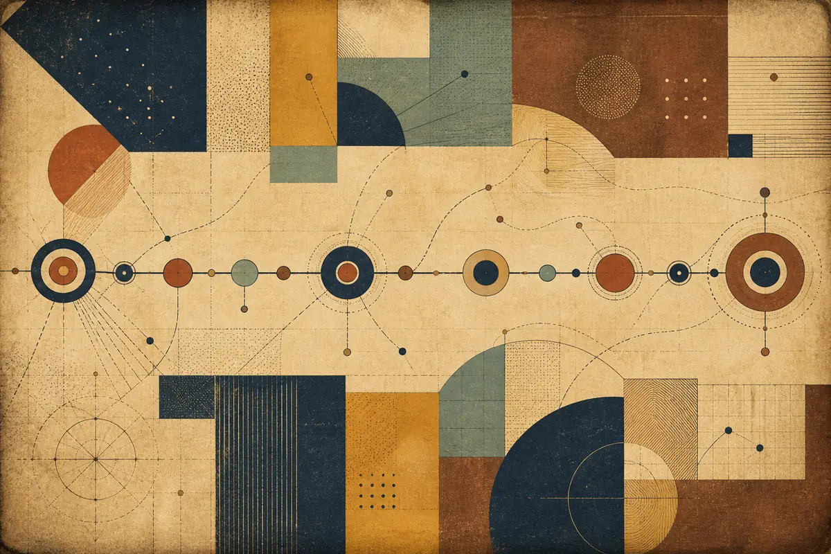 Abstract illustrated map composition for Russellville, United States