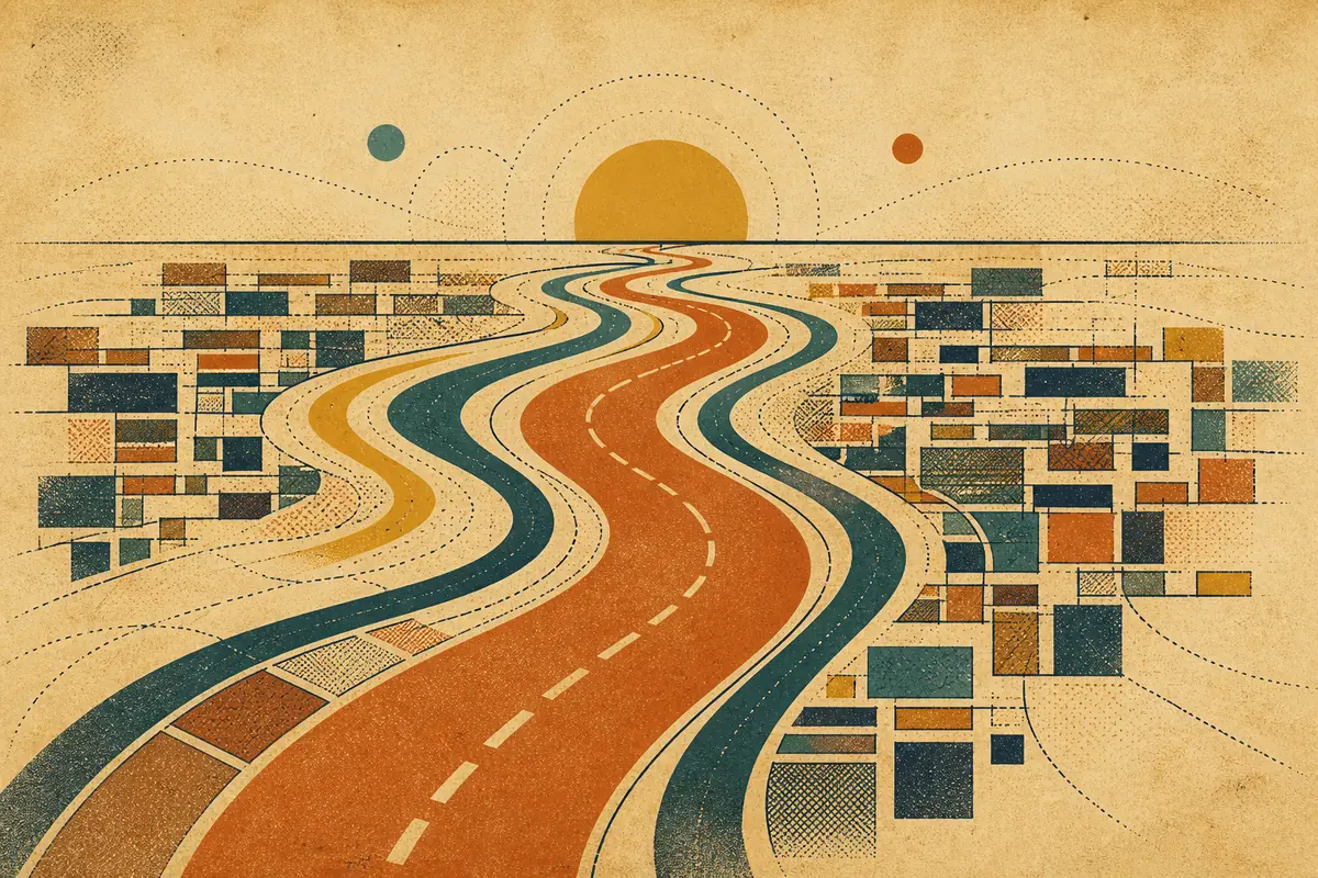 Abstract illustrated map composition for Salem, United States