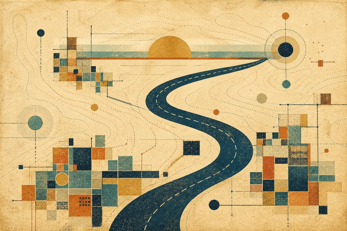 Abstract illustrated map composition for Salem, United States