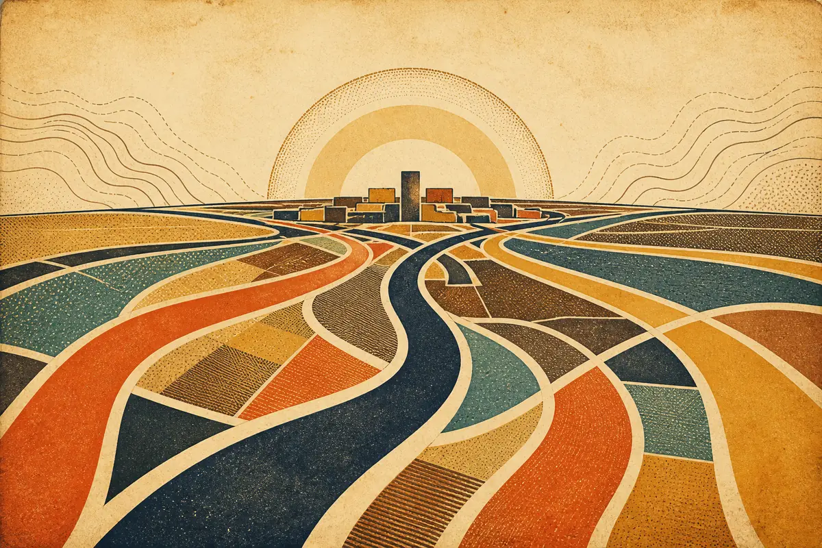 Abstract illustrated map composition for Salem, United States
