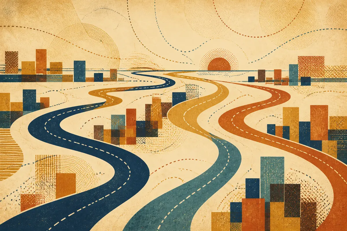 Abstract illustrated map composition for Salina, United States