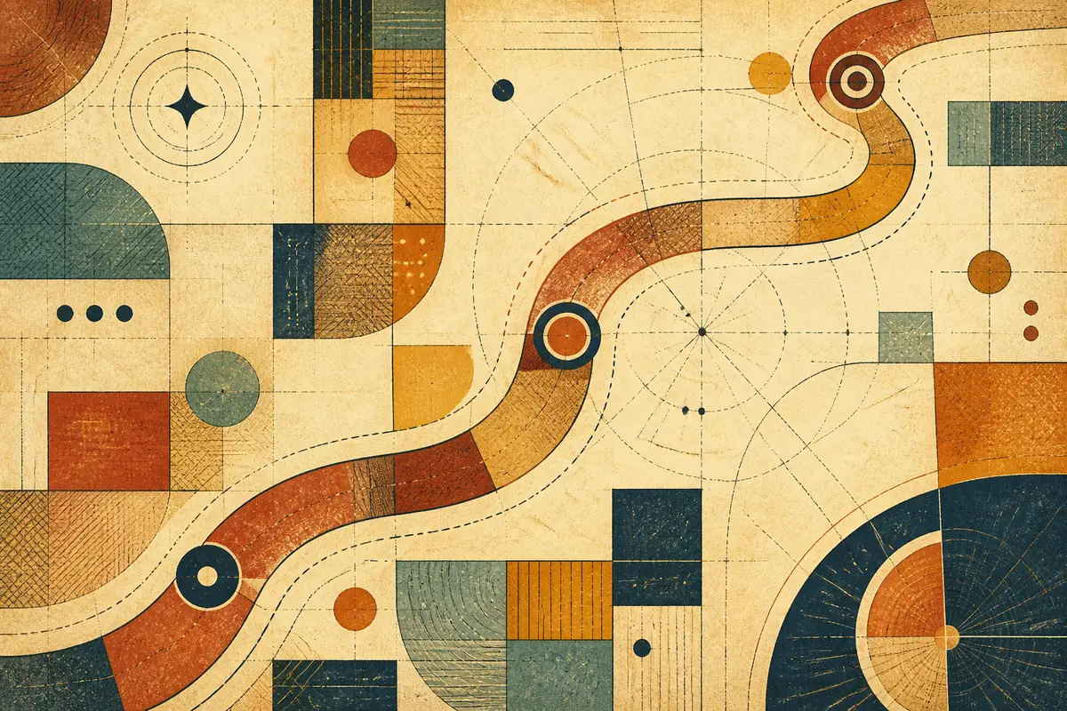 Abstract illustrated map composition for Salina, United States