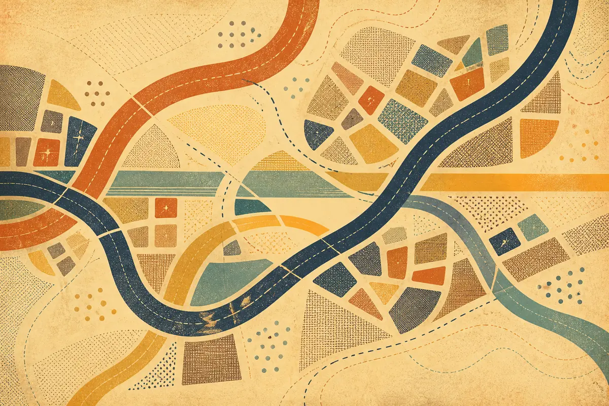 Abstract illustrated map composition for Salisbury, United States