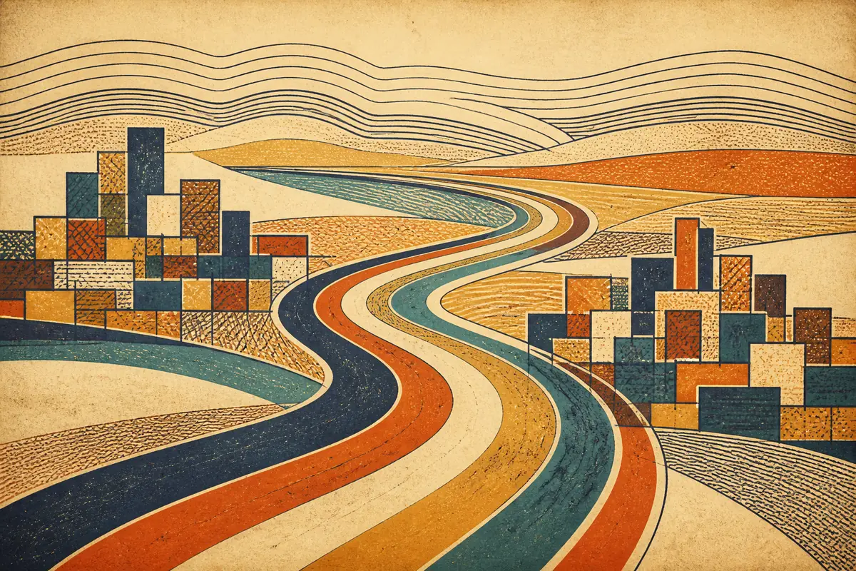 Abstract illustrated map composition for Salisbury, United States
