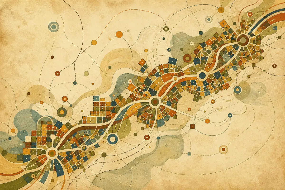 Abstract illustrated map composition for San Diego, United States