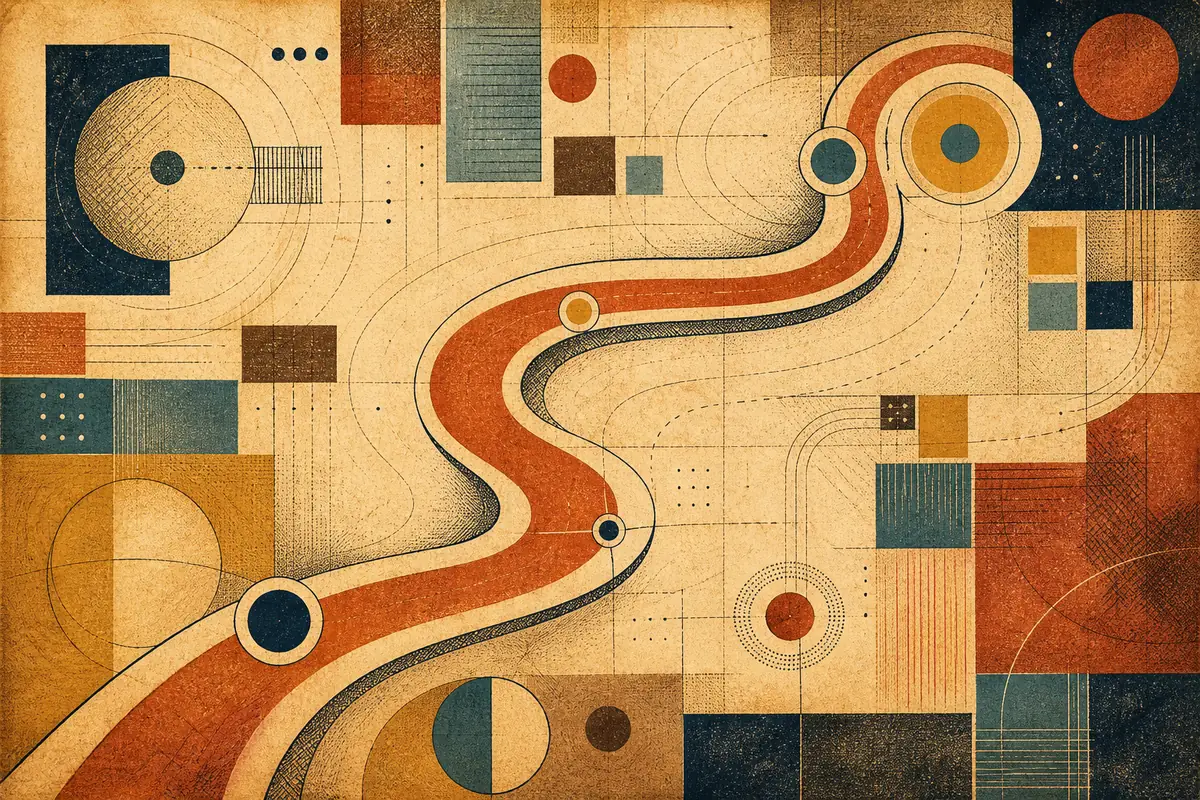 Abstract illustrated map composition for San Jacinto, United States