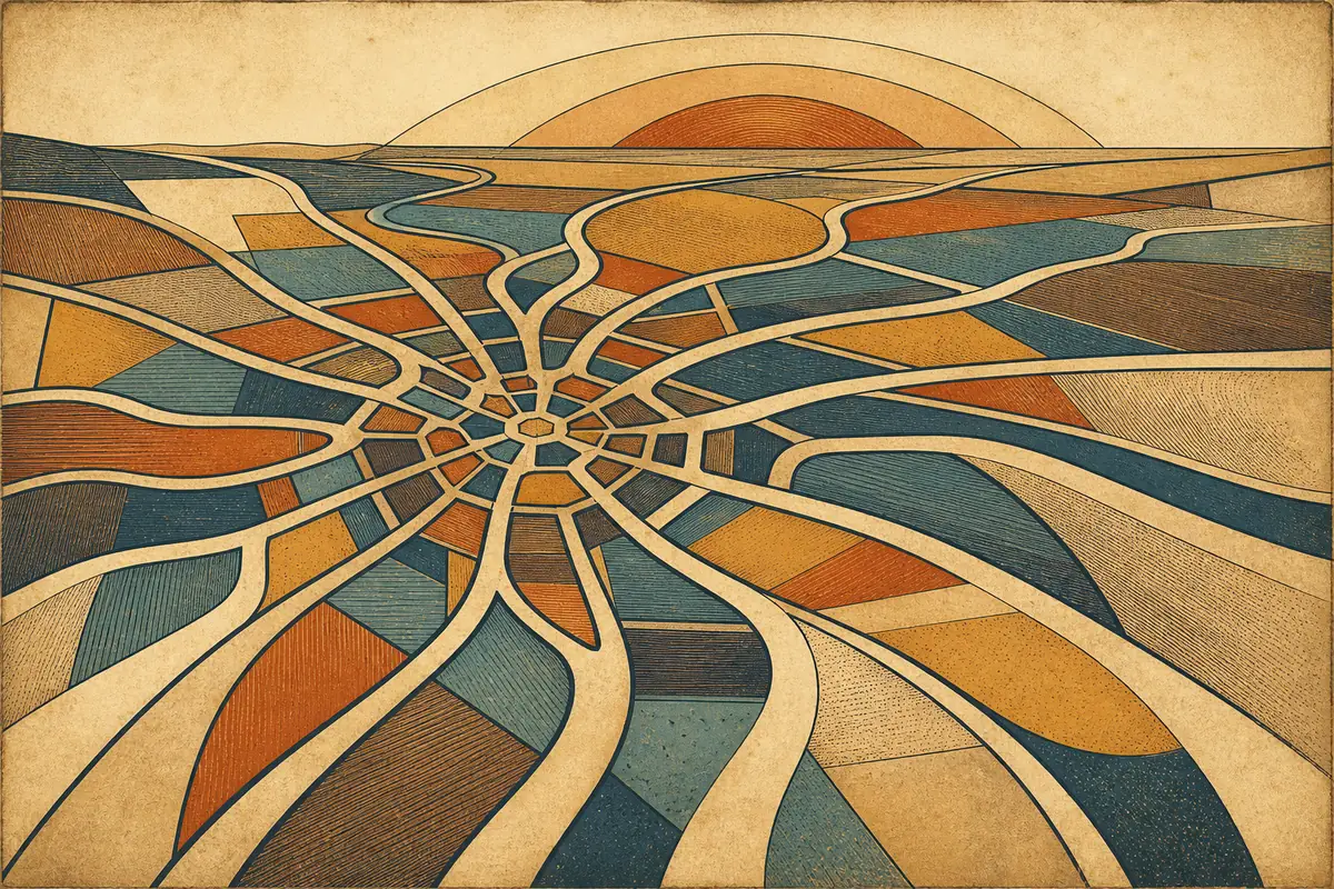 Abstract illustrated map composition for San Jose, United States