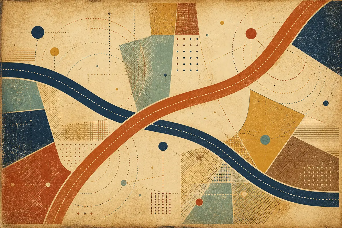 Abstract illustrated map composition for San Juan, United States