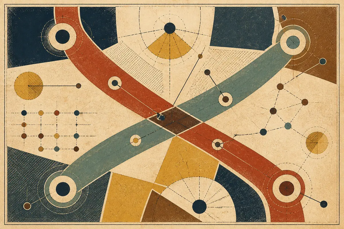 Abstract illustrated map composition for San Lorenzo, United States