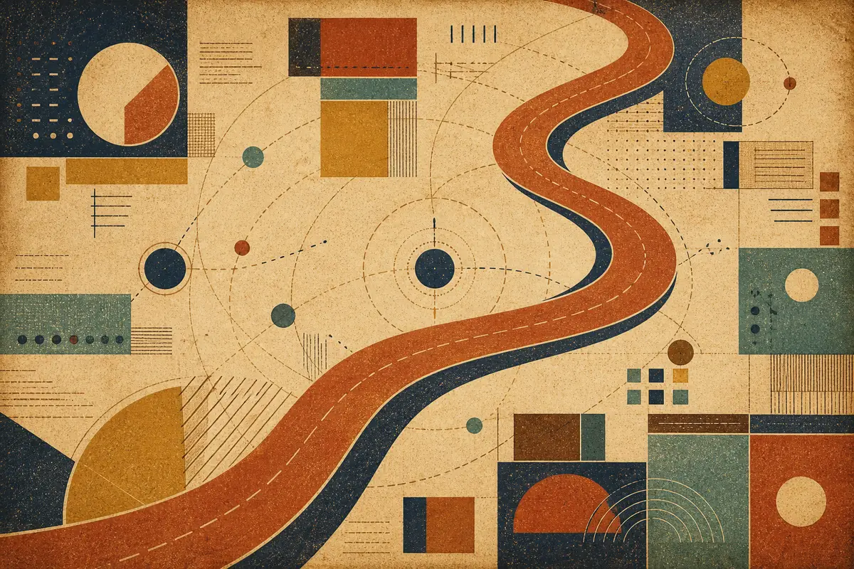 Abstract illustrated map composition for San Luis Obispo, United States