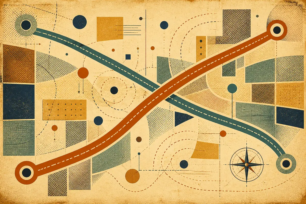 Abstract illustrated map composition for San Luis, United States