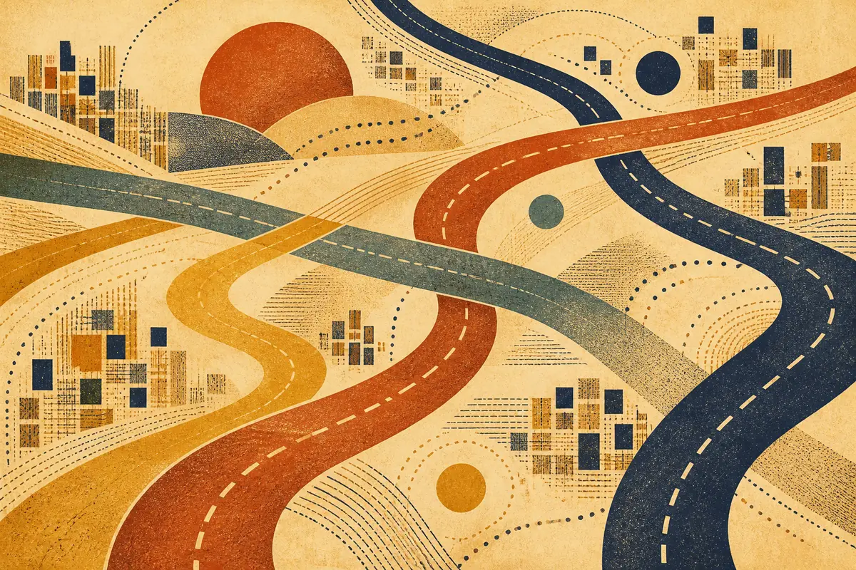 Abstract illustrated map composition for San Pablo, United States