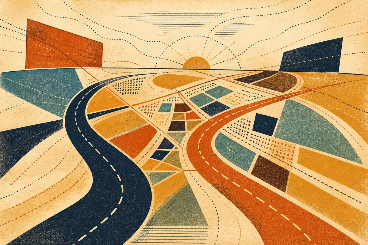 Abstract illustrated map composition for Sanford, United States