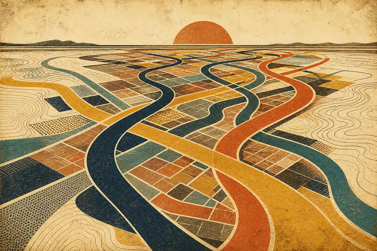 Abstract illustrated map composition for Schaumburg, United States