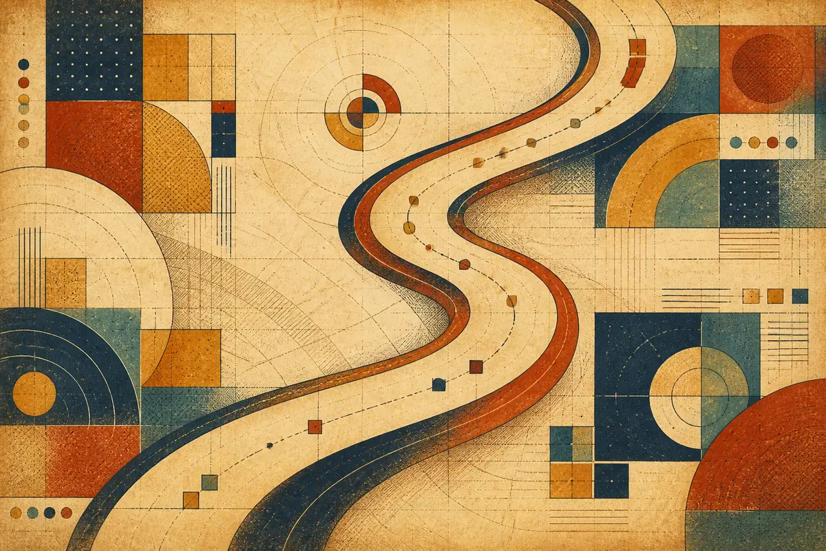 Abstract illustrated map composition for Schertz, United States