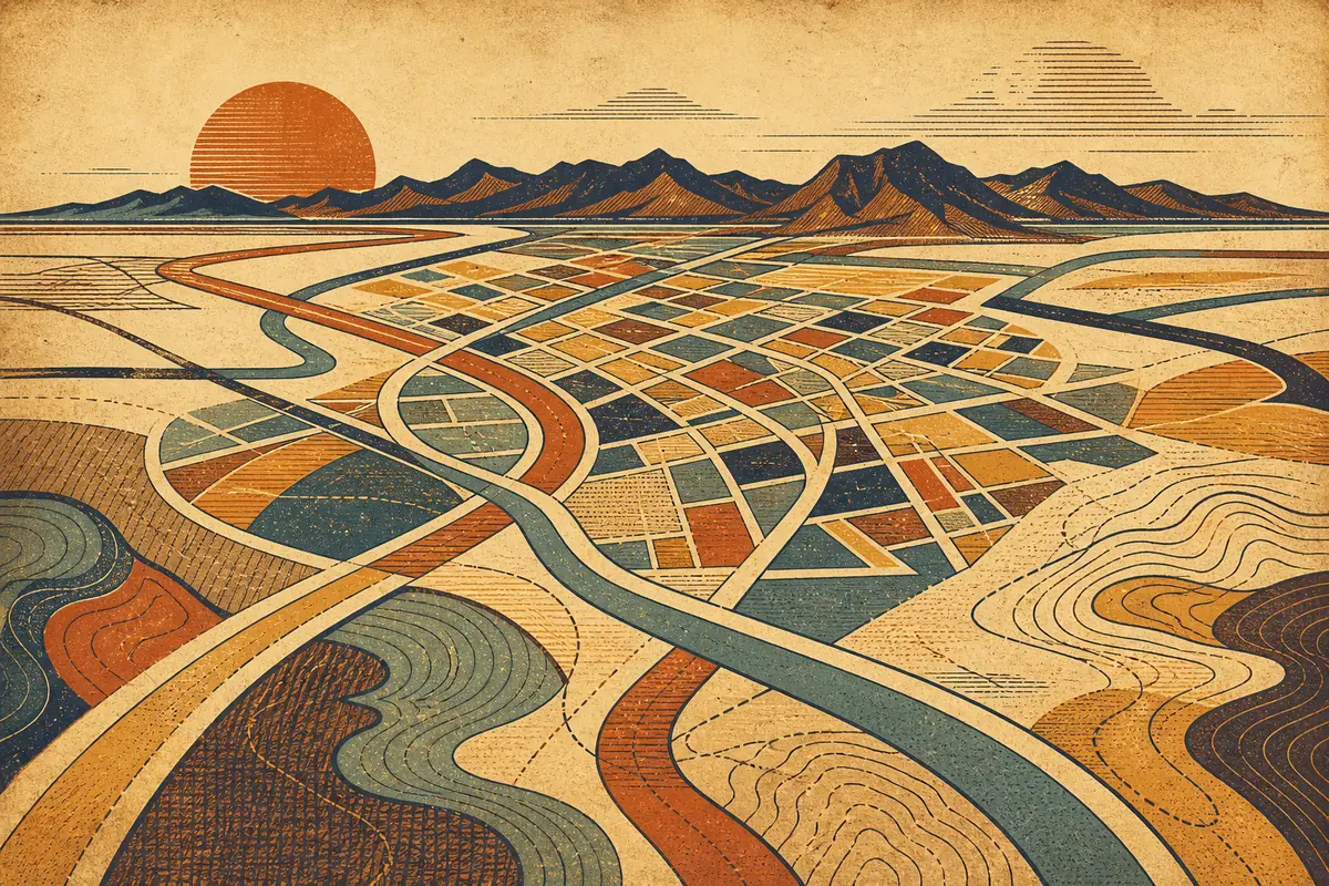 Abstract illustrated map composition for Scottsdale, United States
