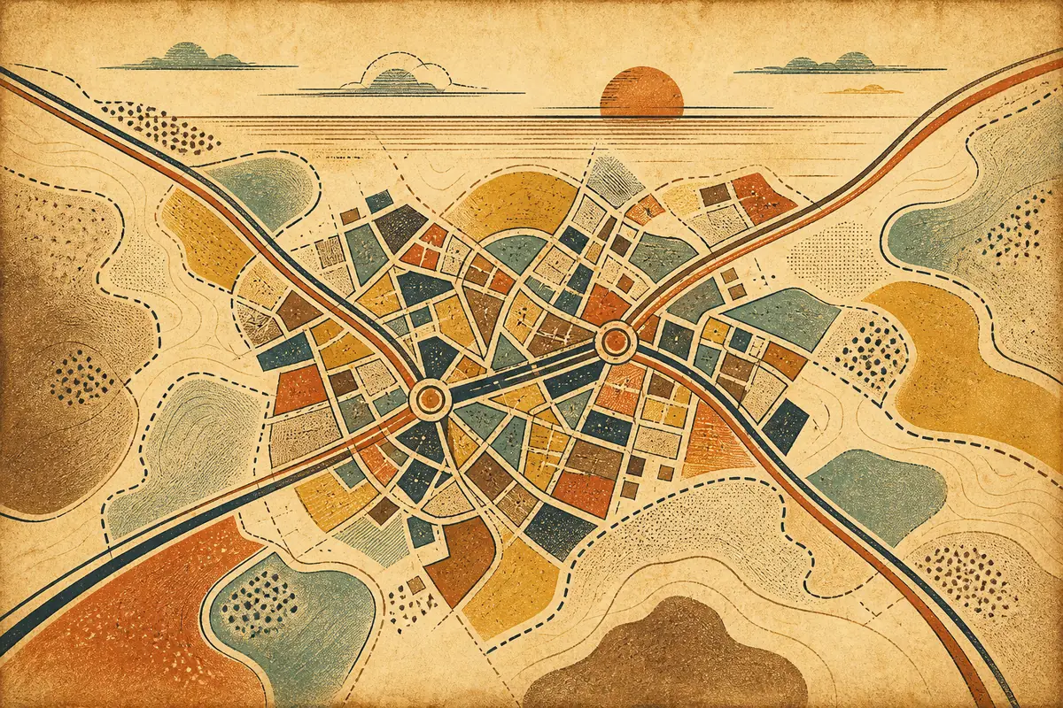 Abstract illustrated map composition for Scranton, United States