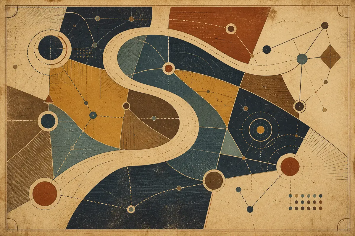 Abstract illustrated map composition for SeaTac, United States