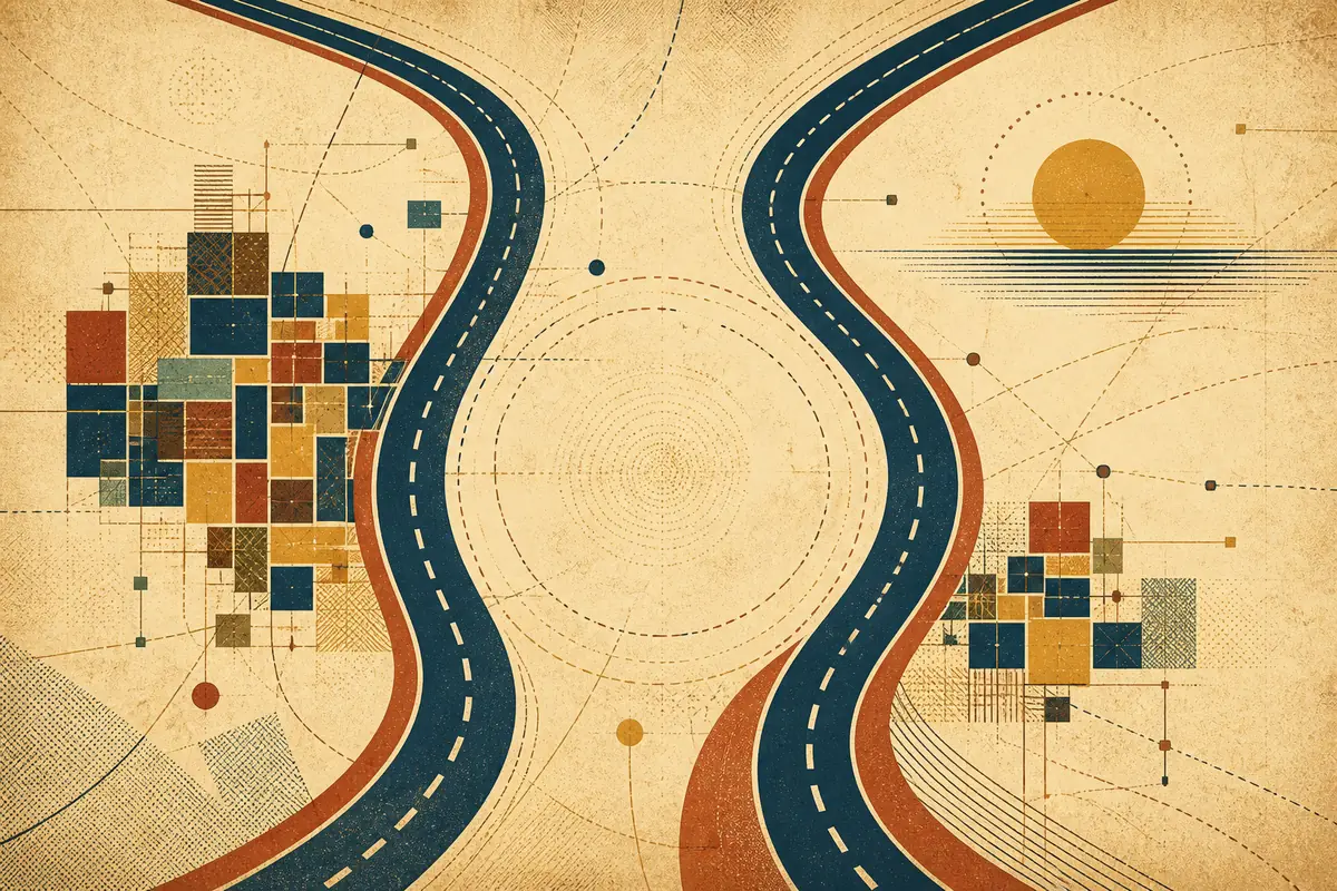 Abstract illustrated map composition for Seguin, United States